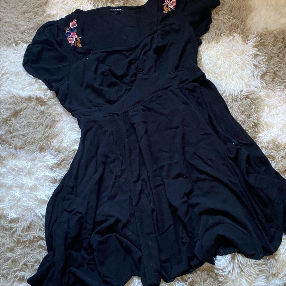 Torrid Black Dress with Embroidery